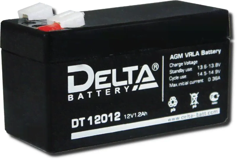 Delta DT 12012, аккумулятор 12 В, 1.2 Ач-0