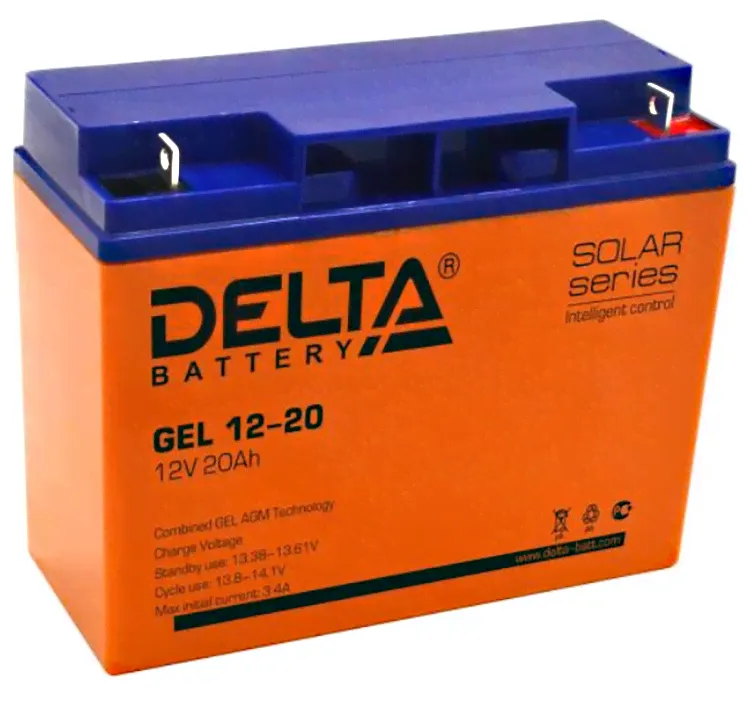 Аккумулятор Delta GEL 12-20 ( 12V 20Ah / 12В 20Ач )-0