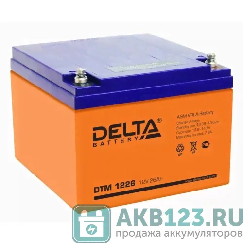 DELTA DTM-1226 12V26 A/ч о.п. [д166ш175в125]