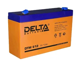 Аккумулятор для ИБП Delta Battery DTM, 100х50х151 мм (ВхШхГ), Необслуживаемый свинцово-кислотный, 6V/12 Ач, цвет: оранжевый, (DTM 612)